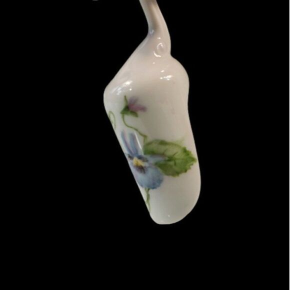 Vintage Miniature Porcelain Sugar Scoop Signed Hand Painted Spoon Scooper 3.5" - Picture 4 of 9